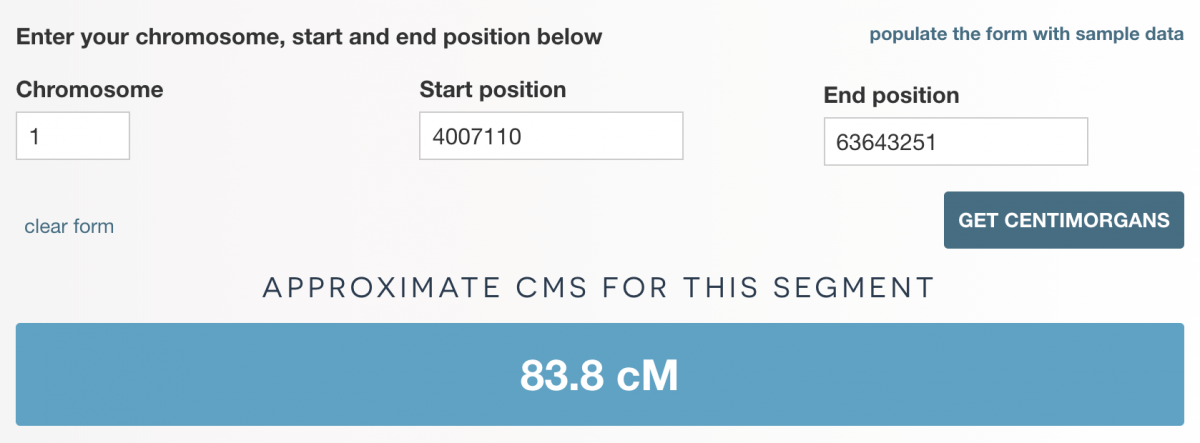 cM estimator Estimating cMs for a segment of DNA| DNA Painter Blog