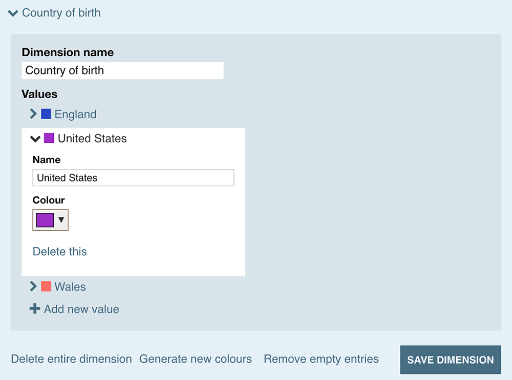 Editing a DNA Painter dimension