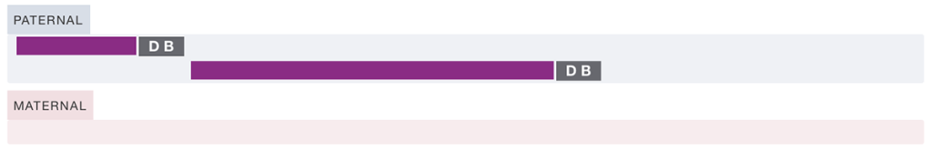 Segments that Person A shares with DB on chromosome 9