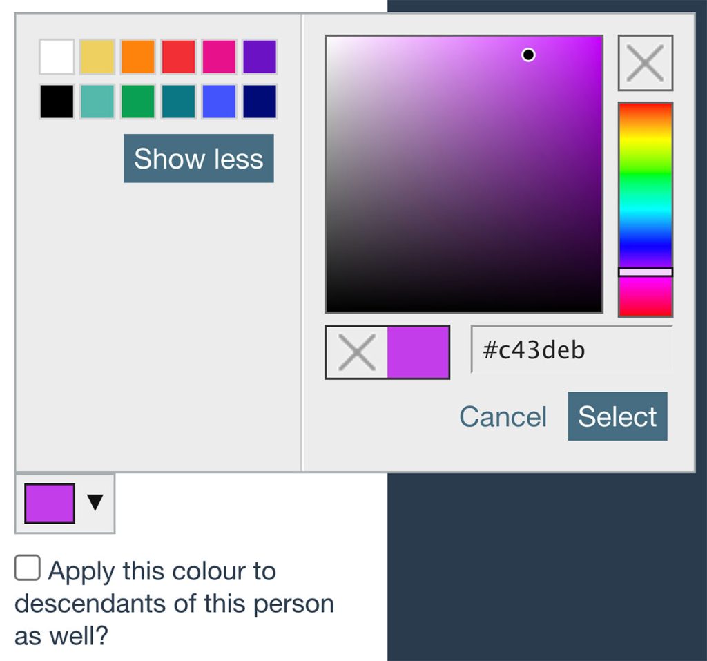 The new 'colour' option in the 'Edit Details' form, available for anyone in your WATO tree who is not a match or hypothesis.