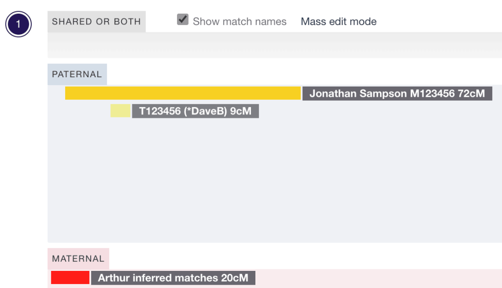 An expanded chromosome view showing the cMs for each segment