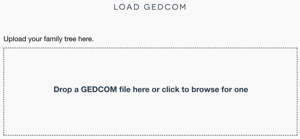 The overlay that appears after you click Load GEDCOM