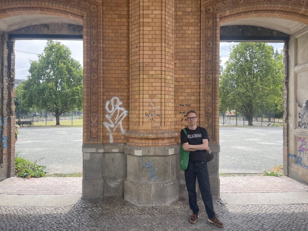 July 15th 2026: Standing inside the portico that my grandfather's aunt is likely to have walked through on October 8th 1942